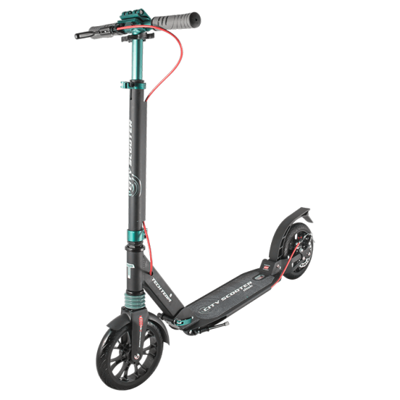 Самокат Tech Team City Scooter Disk Brake 2020, черный с бирюзовым